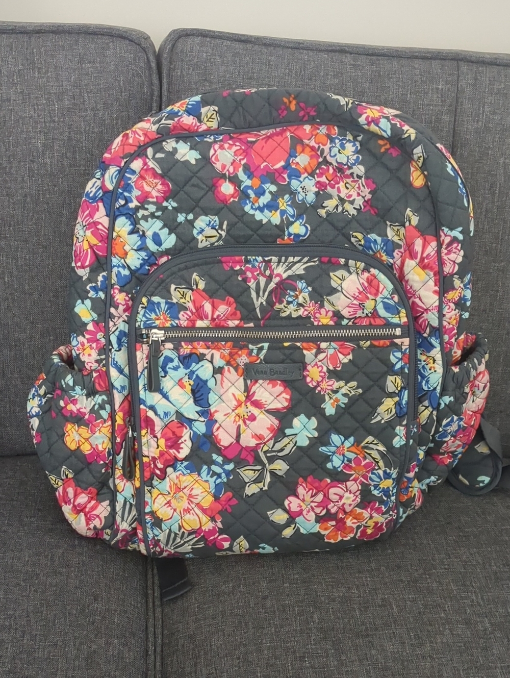 Vera Bradley Retired Campus Backpack Pretty Posies Quilted Floral Bookbag Travel